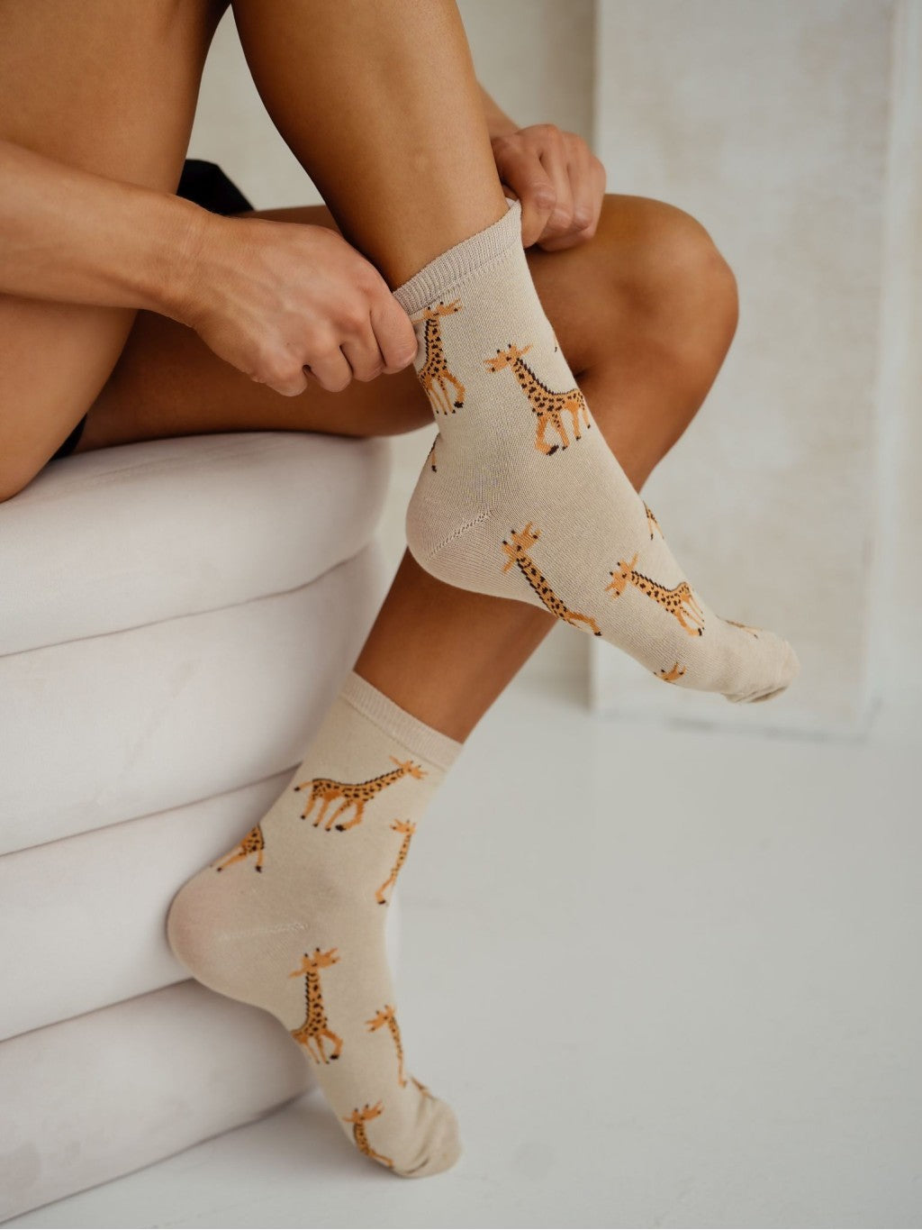 1 Paar Lycille Socken 37/41 aus Baumwolle GIRAFFE