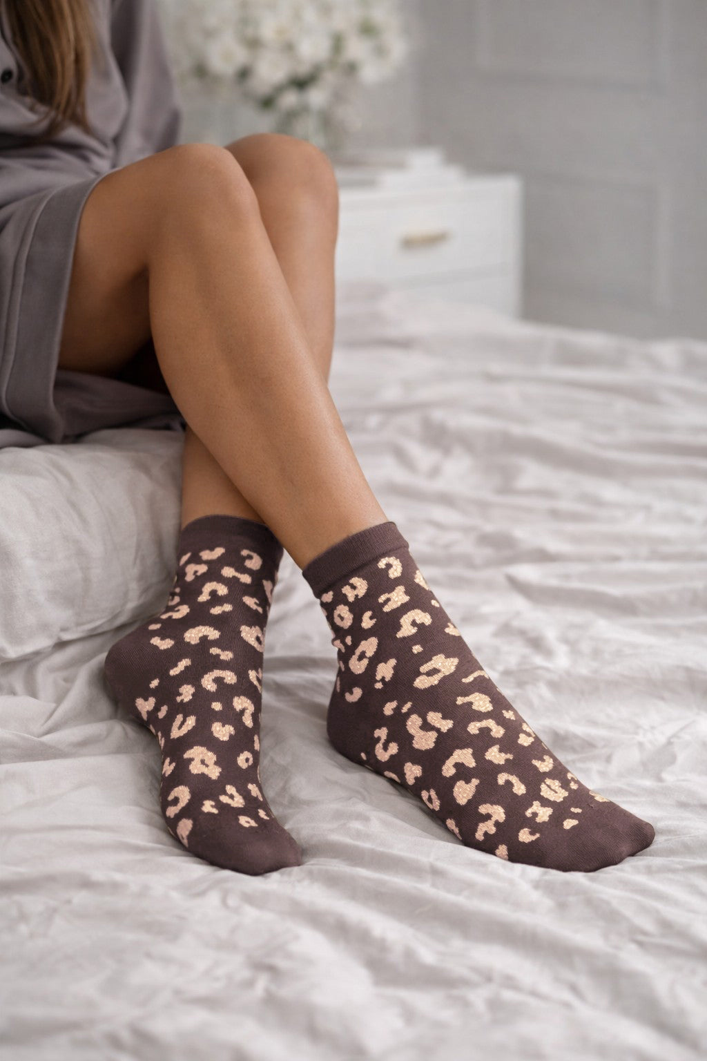 Leo Socken Damen mocha mousse
