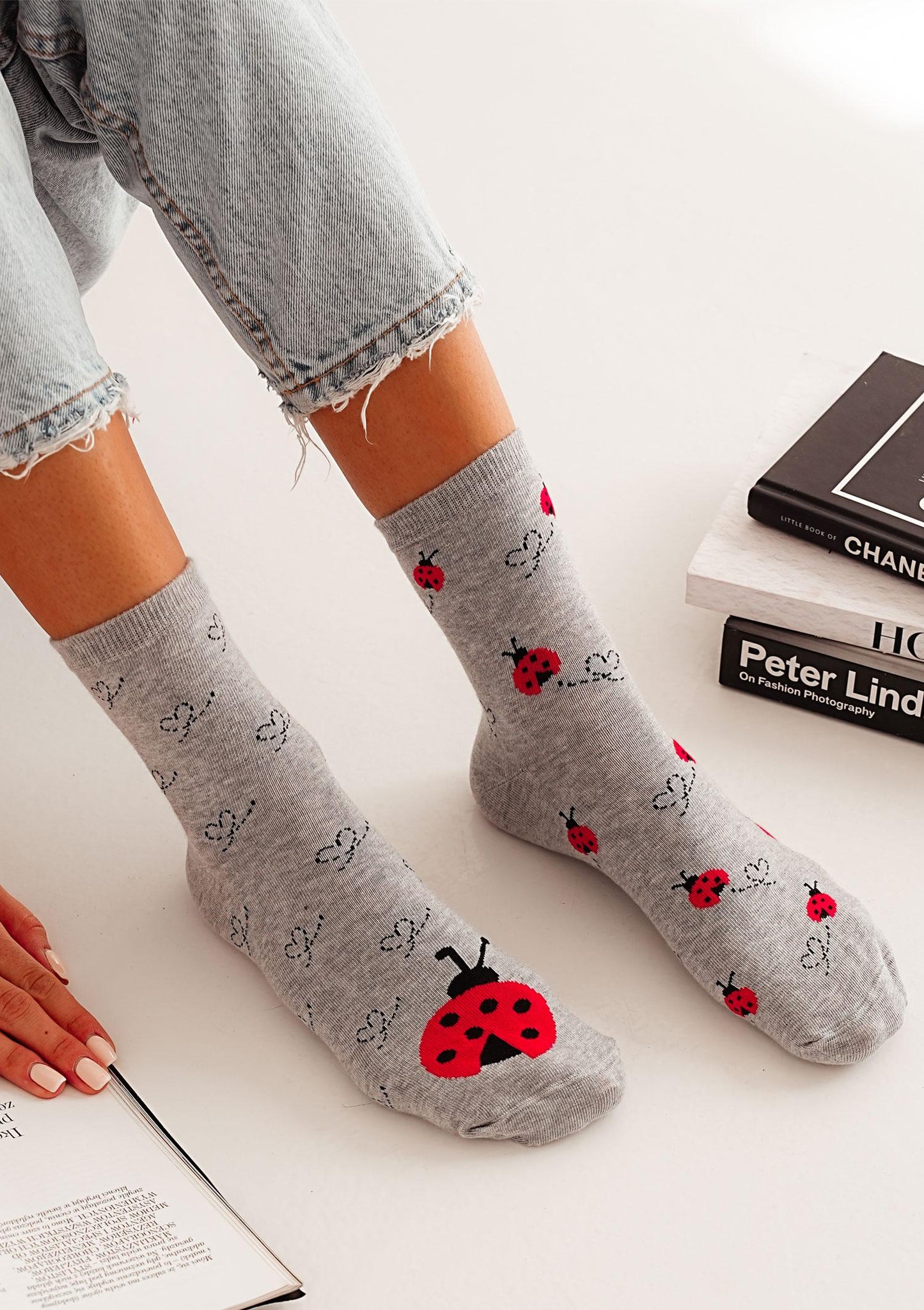 1 Paar Lycille Socken 37/41 aus Baumwolle MARIENKÄFER