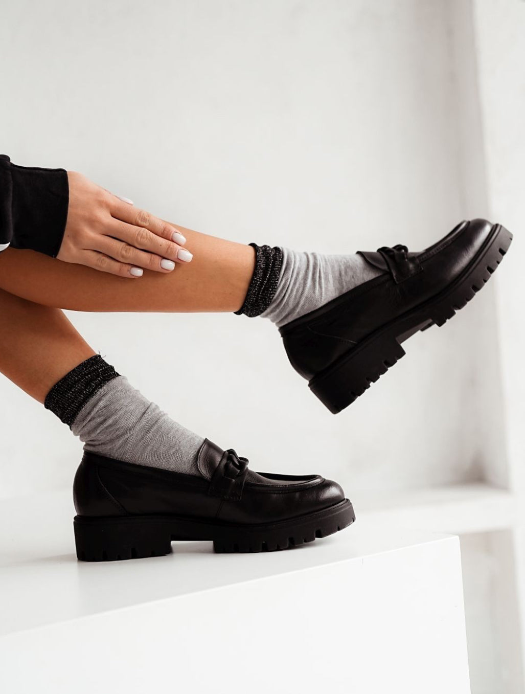 1 Paar moderne Lycille Socken 37/41 aus Baumwolle mit LUREX
