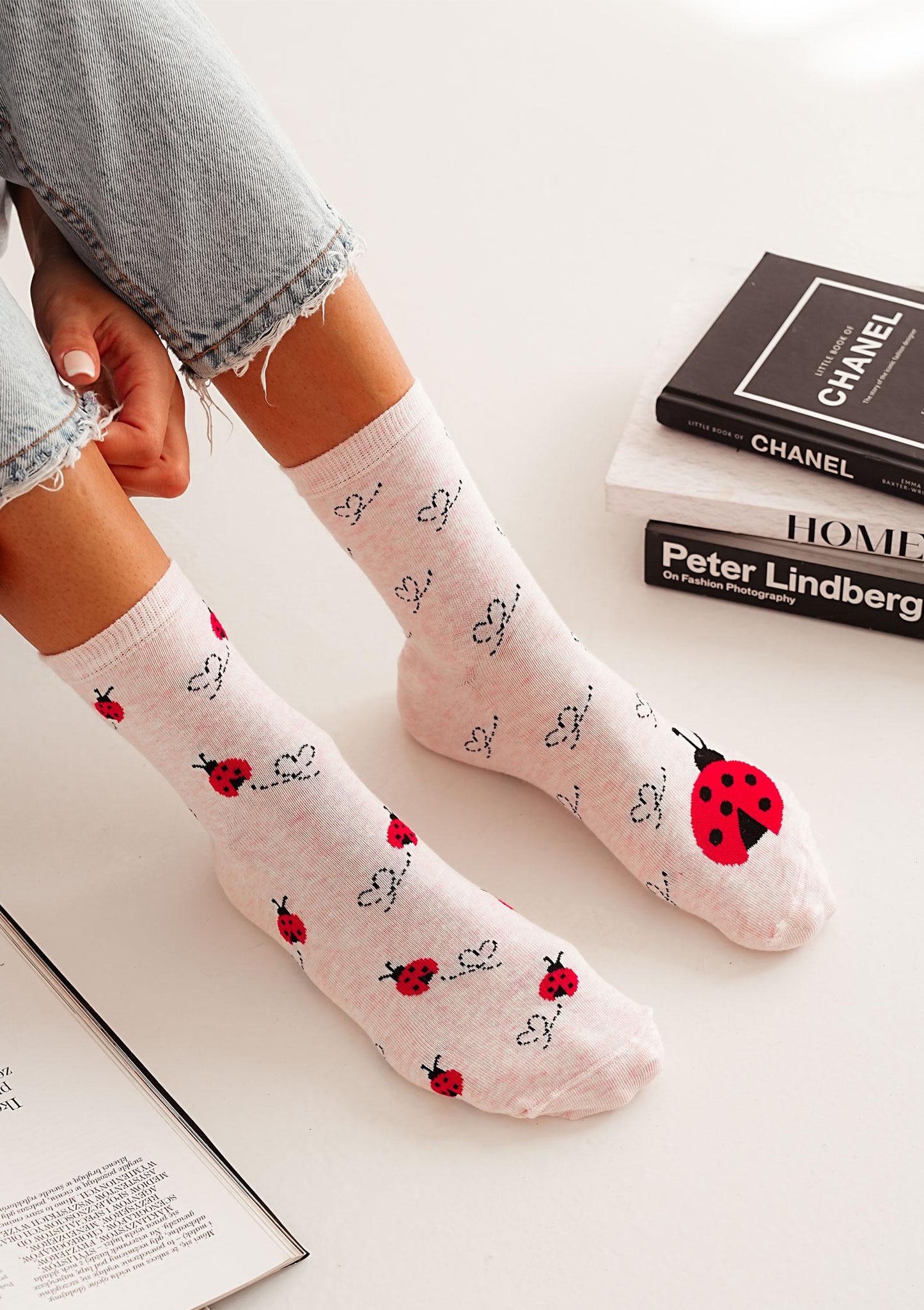 1 Paar Lycille Socken 37/41 aus Baumwolle MARIENKÄFER