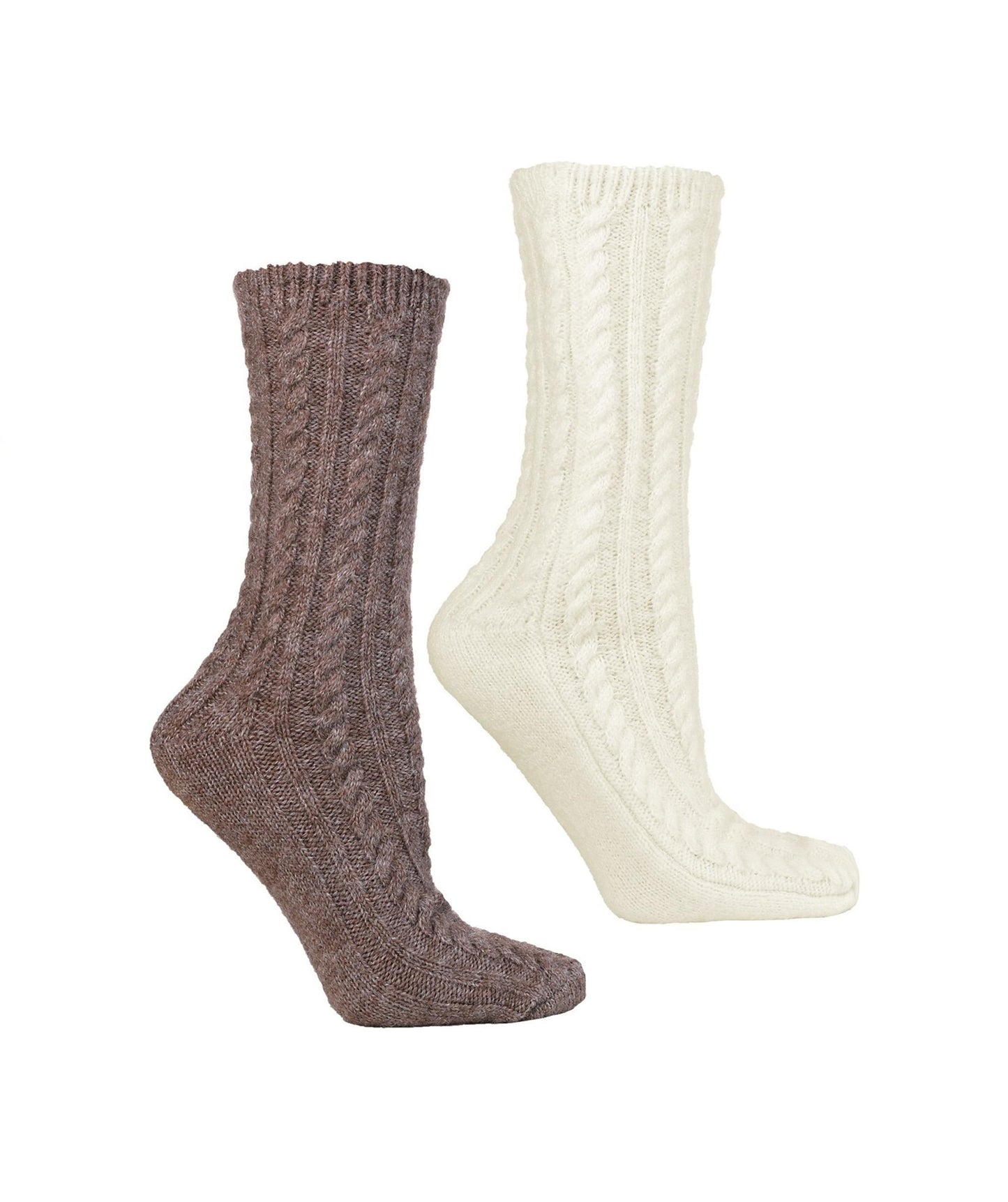 2-er Pack elegante Wollsocken mit Zopfmuster 35/38