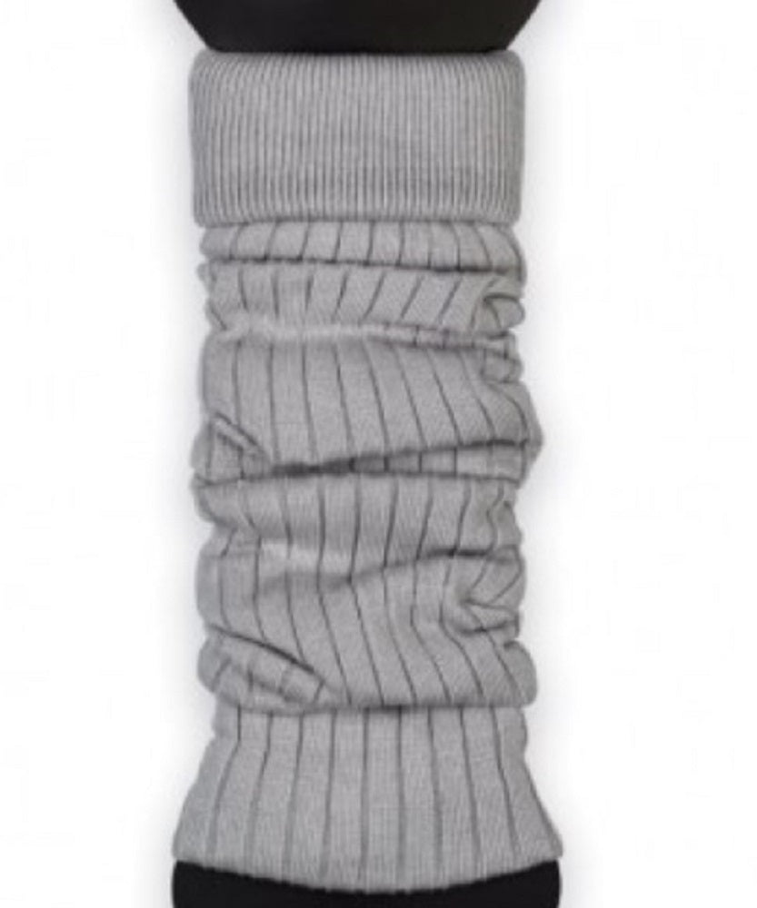 1 Paar Beinstulpen für Frauen aus Baumwolle mit Streifenmuster NEU grau