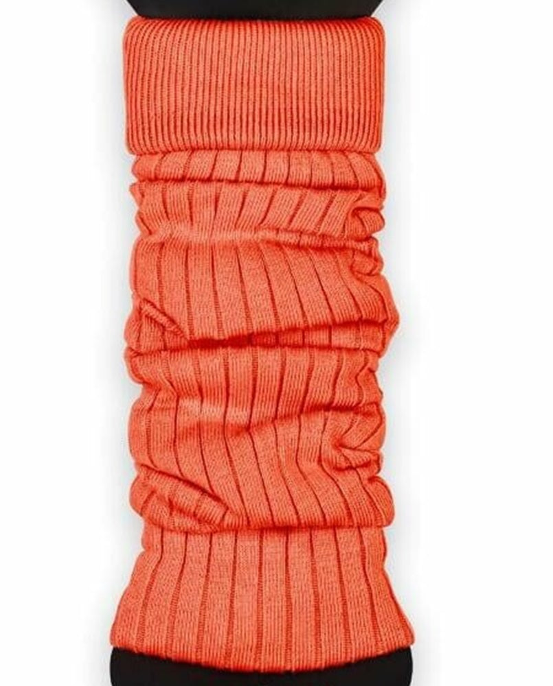 1 Paar Beinstulpen für Frauen aus Baumwolle mit Streifenmuster NEU orange