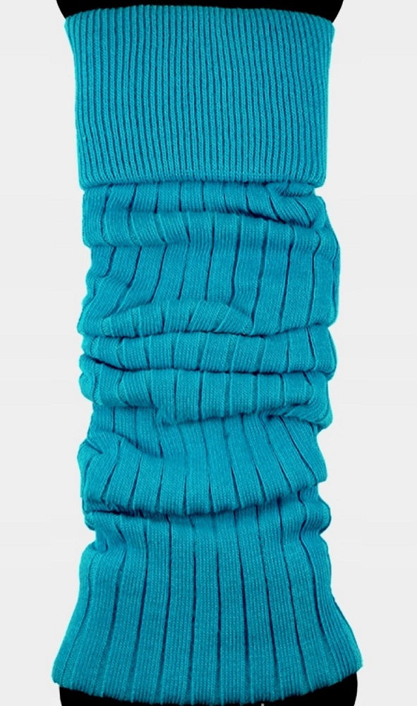 1 Paar Beinstulpen für Frauen aus Baumwolle mit Streifenmuster NEU türkis