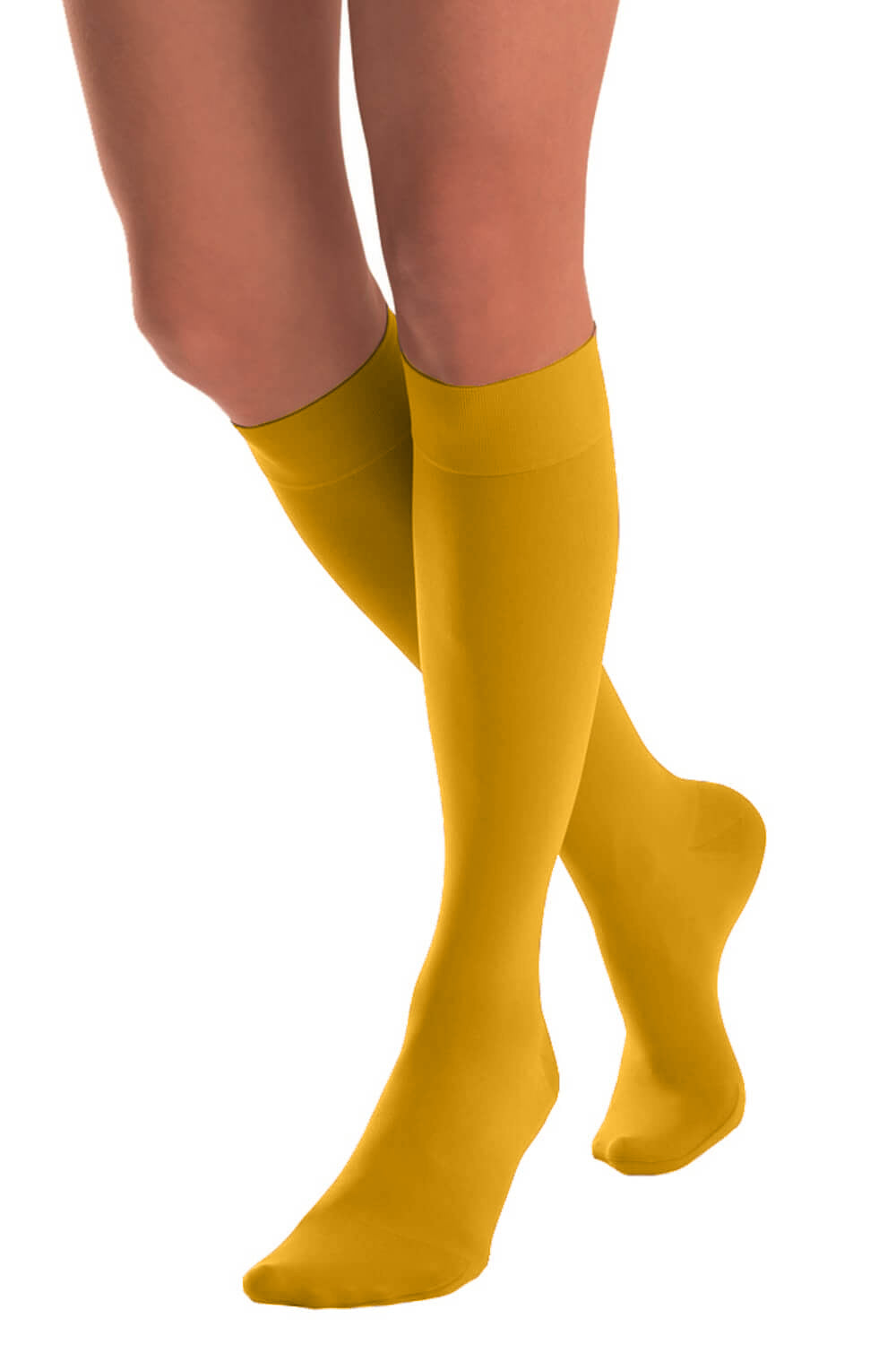 Lycille blickdichte Mikrofaser Kniestrümpfe 60 Den 2-er Pack mustard