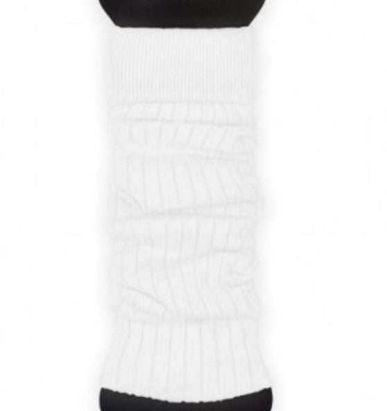 1 Paar Beinstulpen für Frauen aus Baumwolle mit Streifenmuster NEU weiß