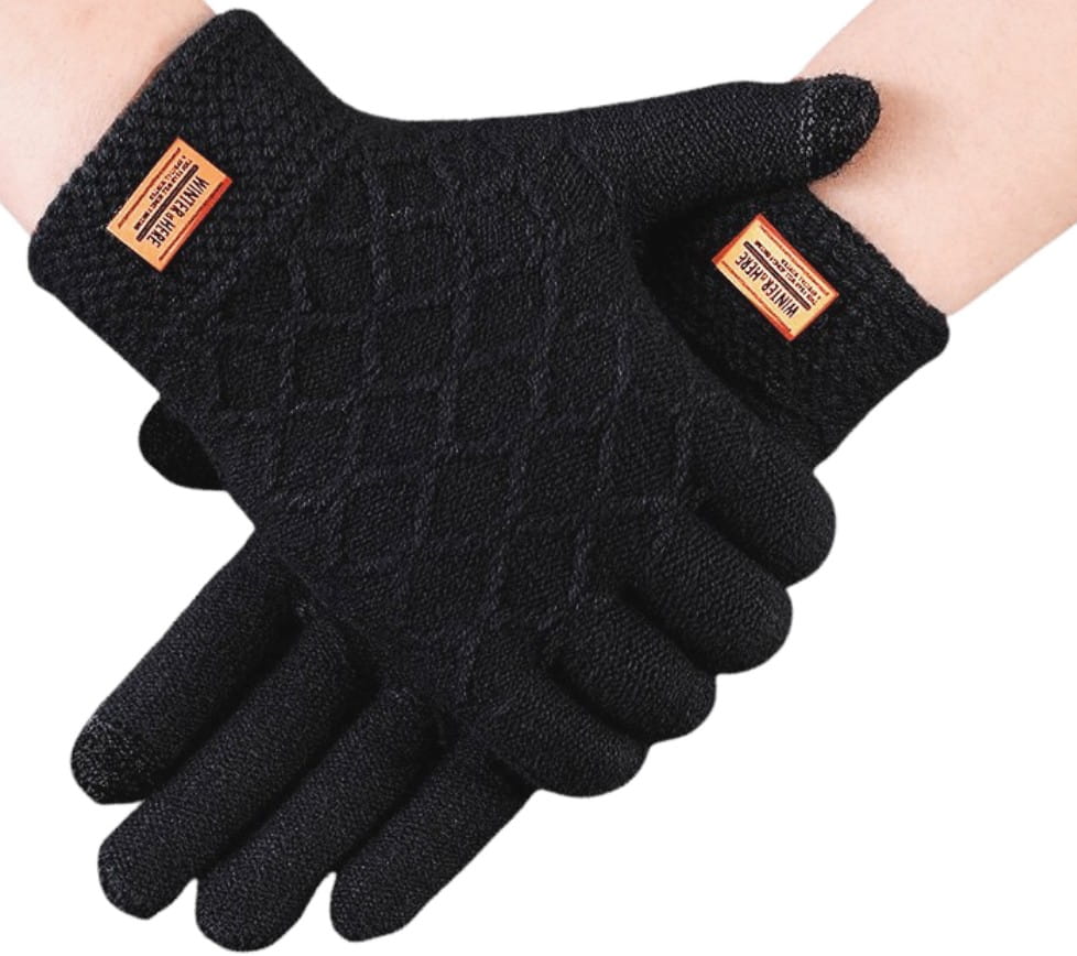 elegante und warme Männer-Handschuhe mit Muster in SCHWARZ in vielen Farben NEU