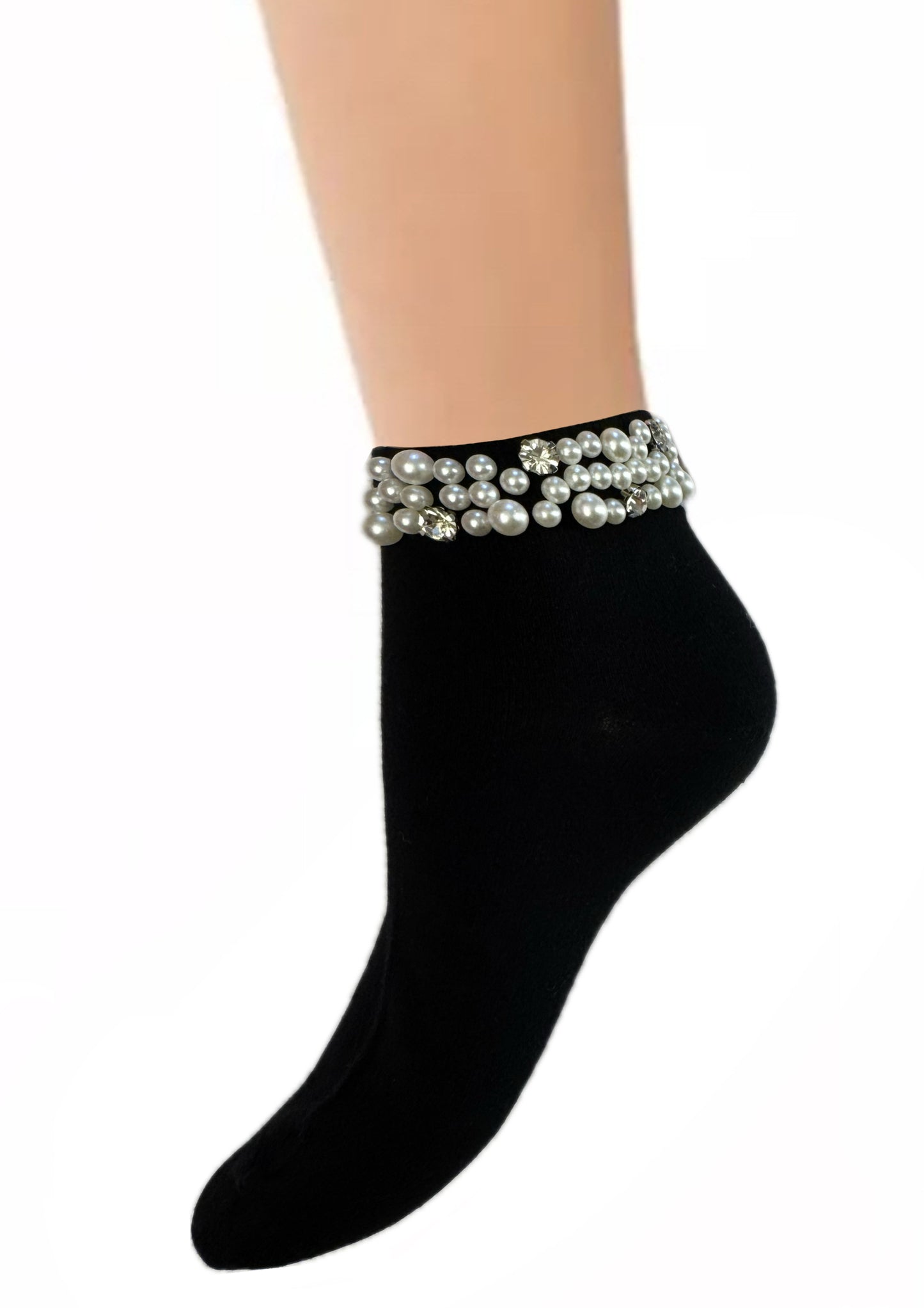 elegante Baumwollsocken mit Glitzer 36/41 für Frauen schwarz NEU