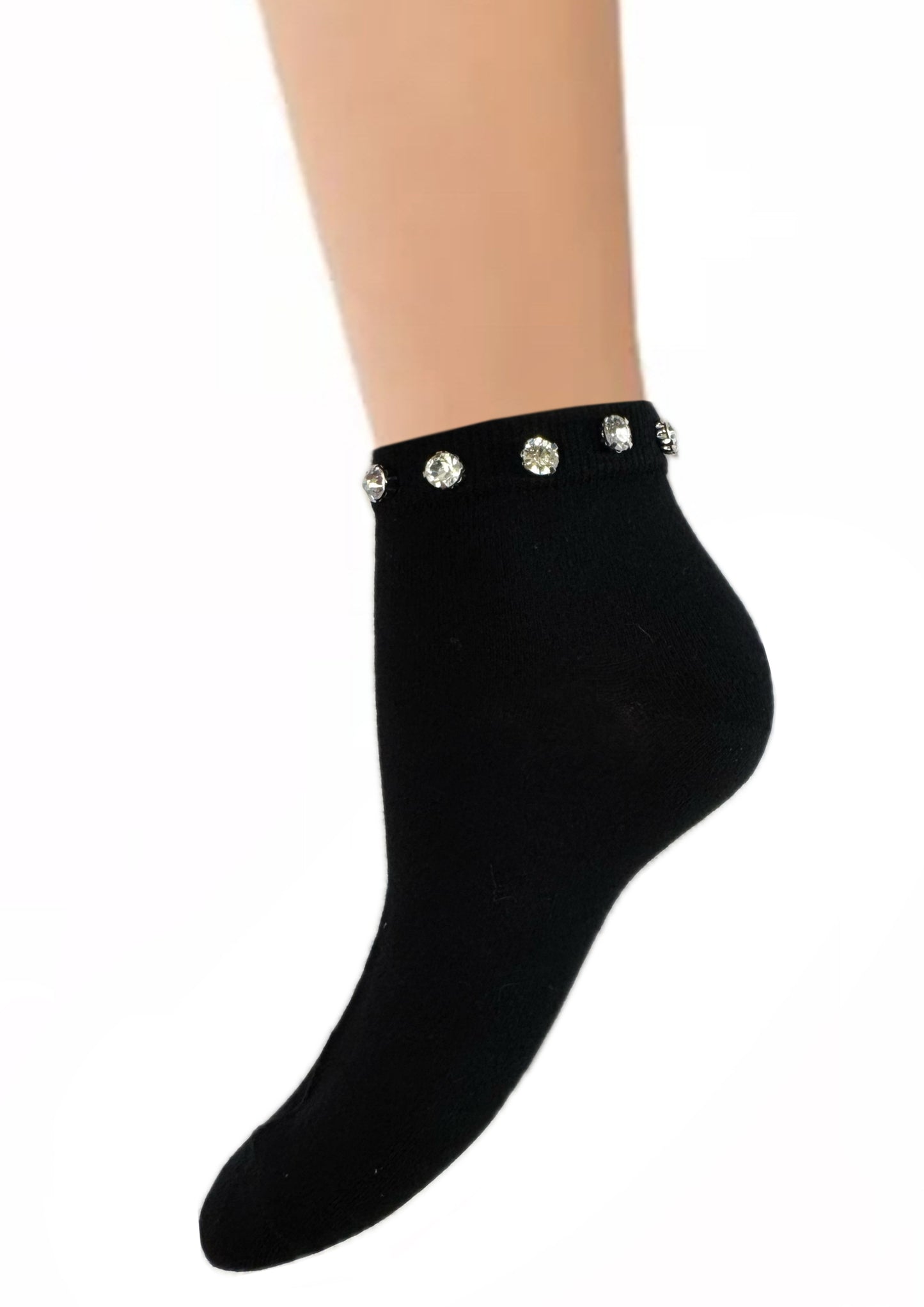 elegante Baumwollsocken mit Glitzer 36/41 für Frauen schwarz NEU