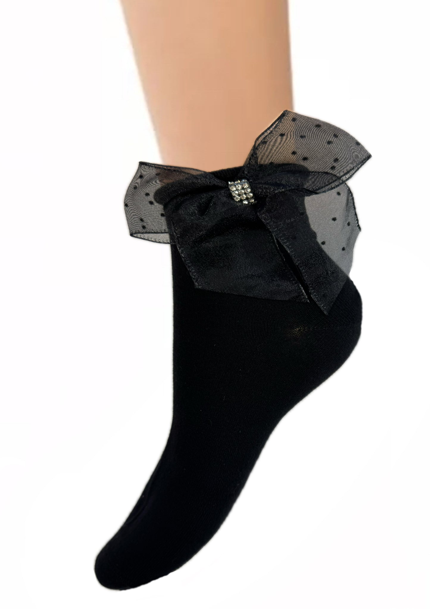 elegante Baumwollsocken mit Glitzer 36/41 für Frauen schwarz NEU