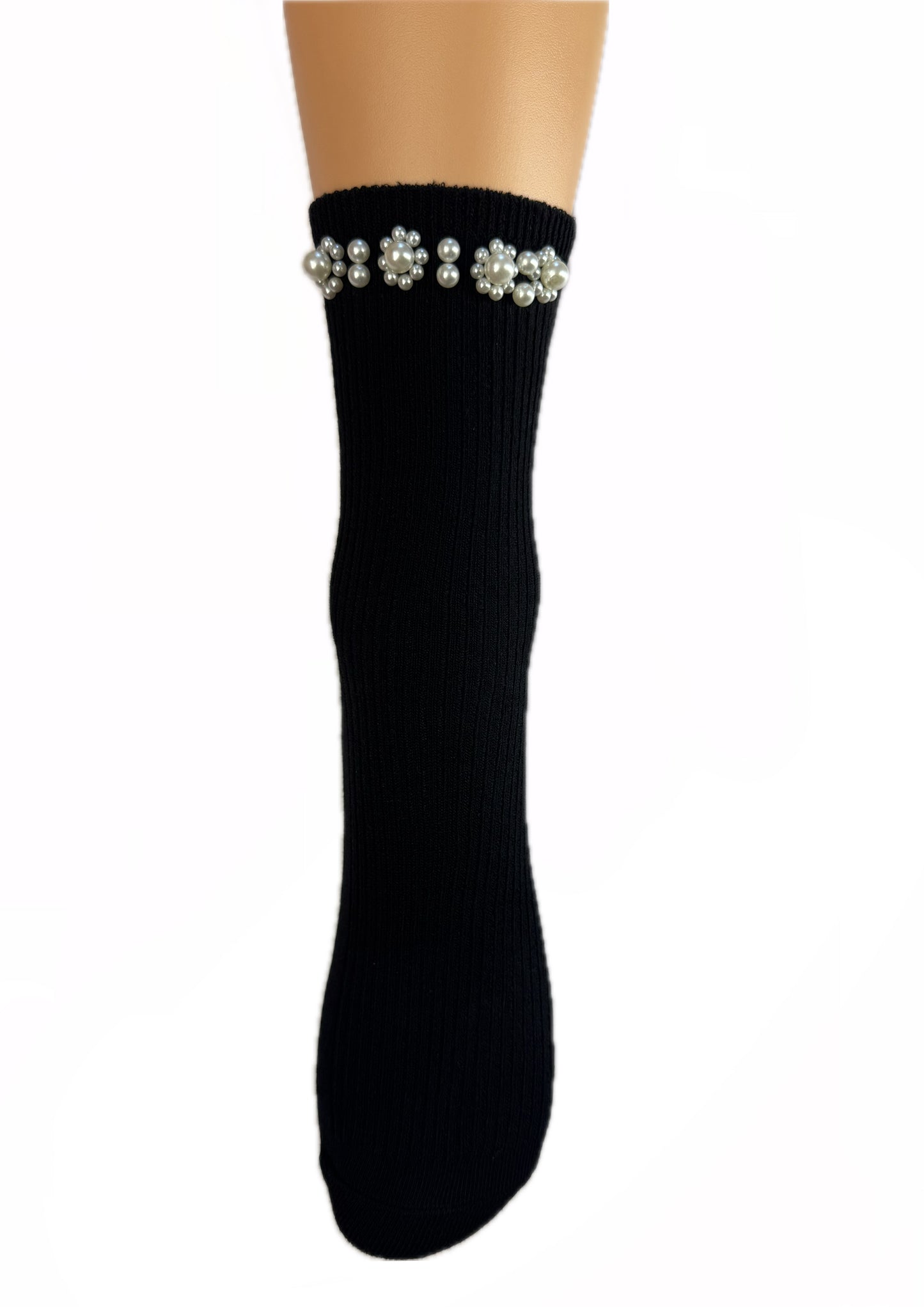 elegante Baumwollsocken mit Glitzer 36/41 für Frauen schwarz NEU