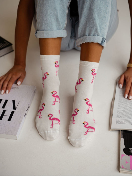 1 Paar Lycille Socken 37/41 aus Baumwolle FLAMINGO