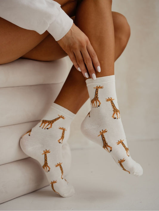 1 Paar Lycille Socken 37/41 aus Baumwolle GIRAFFE