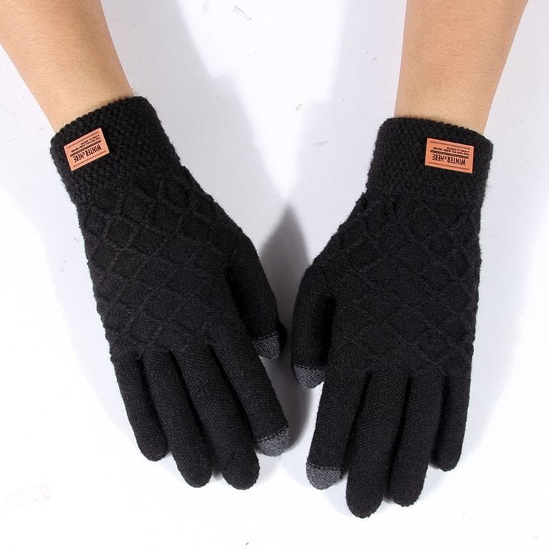 elegante und warme Männer-Handschuhe mit Muster in SCHWARZ in vielen Farben NEU