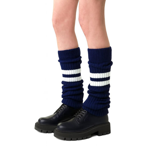 Beinstulpen für Frauen aus Wolle mit Streifen