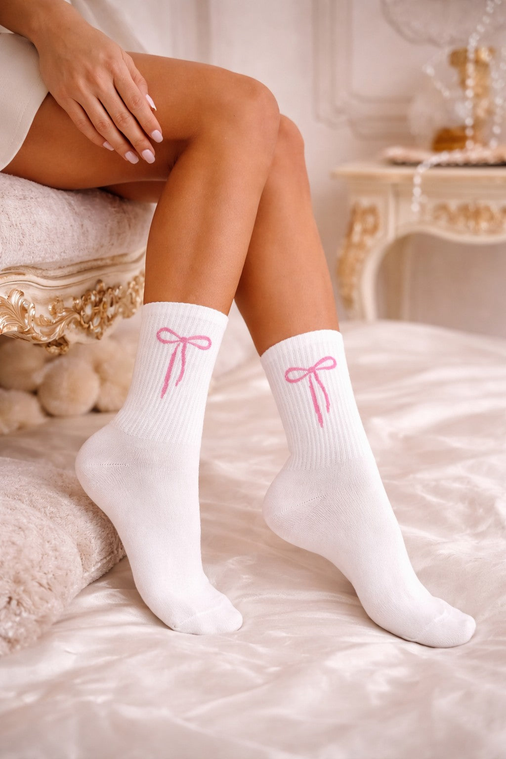 Premium Schleifen Socken Damen (Größe 37–41) – Elegante Baumwollsocken in mehreren Farben