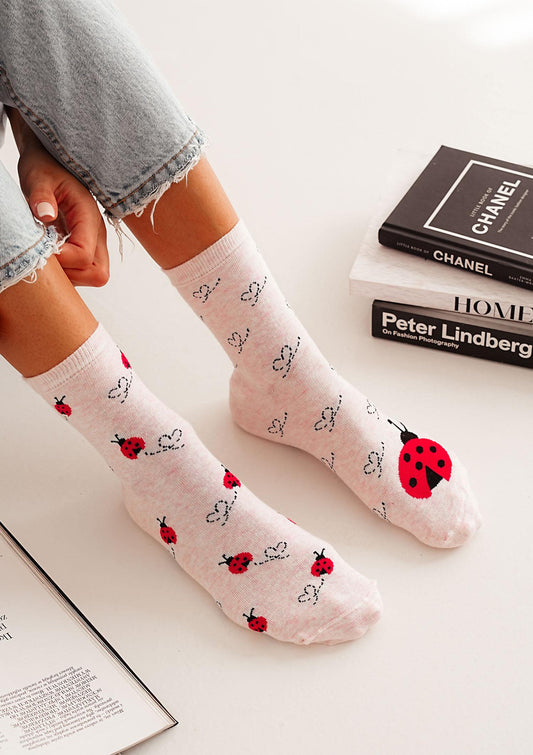 1 Paar Lycille Socken 37/41 aus Baumwolle MARIENKÄFER