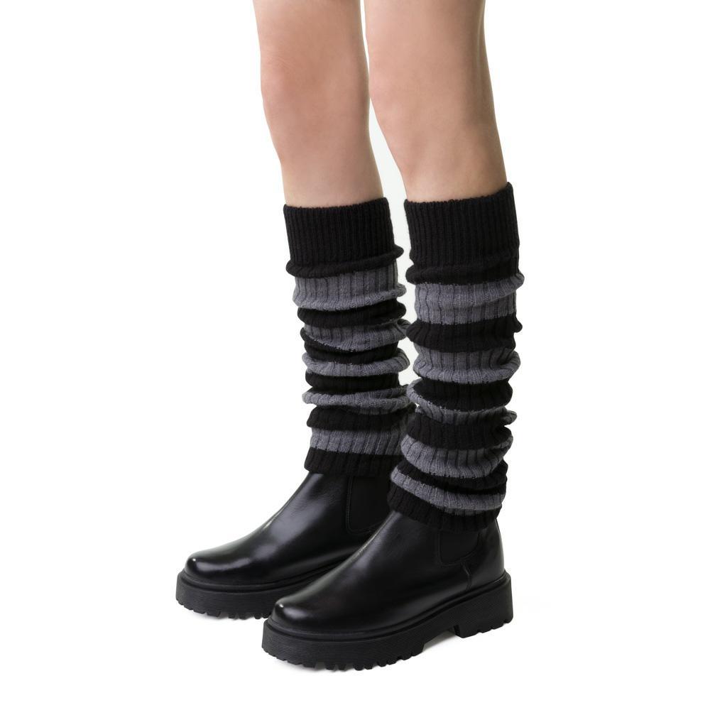 Beinstulpen für Frauen aus Wolle mit Streifen