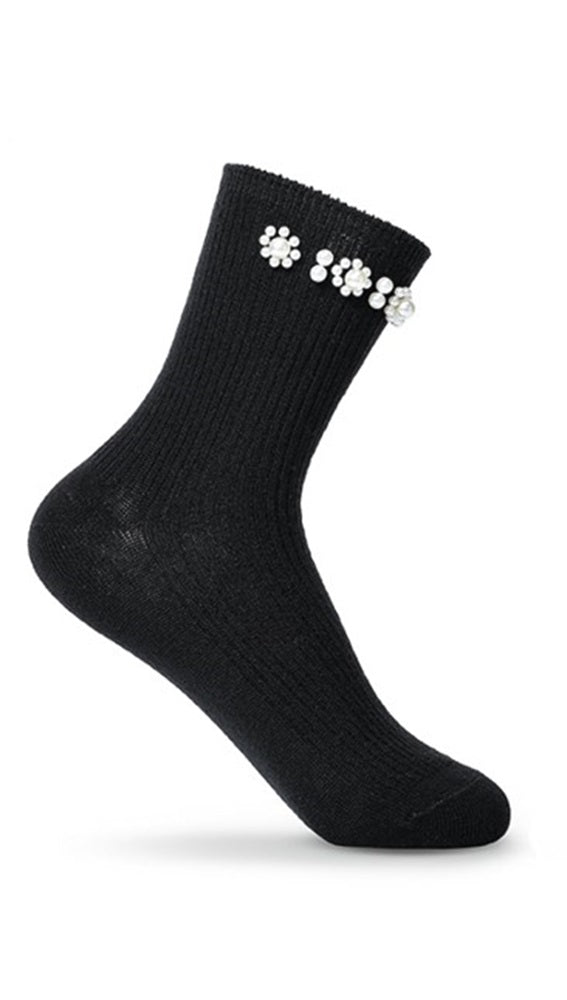 elegante Baumwollsocken mit Glitzer 36/41 für Frauen schwarz NEU