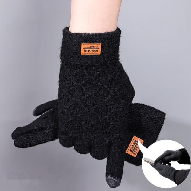 elegante und warme Männer-Handschuhe mit Muster in SCHWARZ in vielen Farben NEU