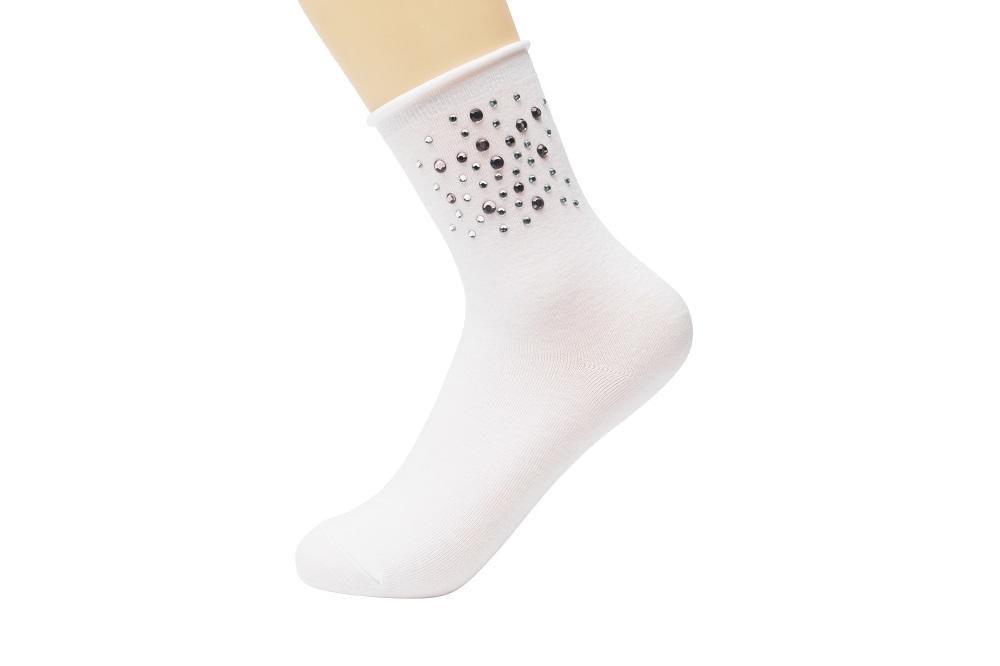 elegante Baumwollsocken mit Glitzer 30/35 für Mädchen weiß NEU