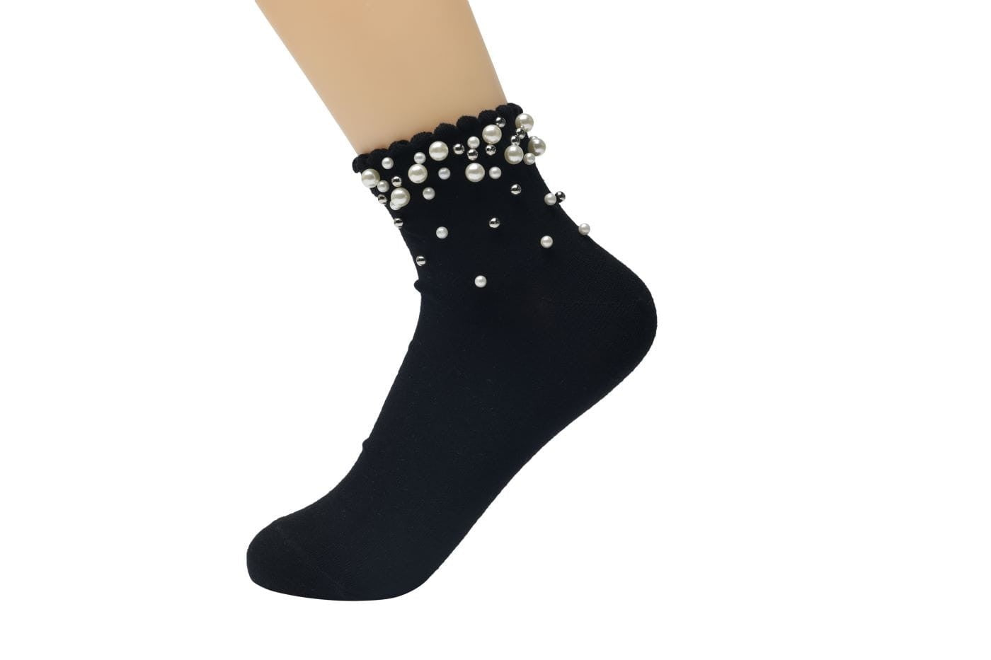 elegante Baumwollsocken mit Glitzer 36/41 für Frauen schwarz NEU