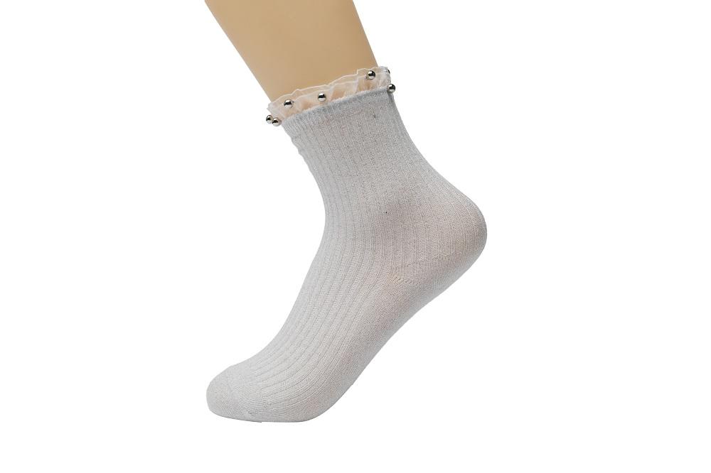 elegante Baumwollsocken mit Glitzer 30/35 für Mädchen weiß NEU