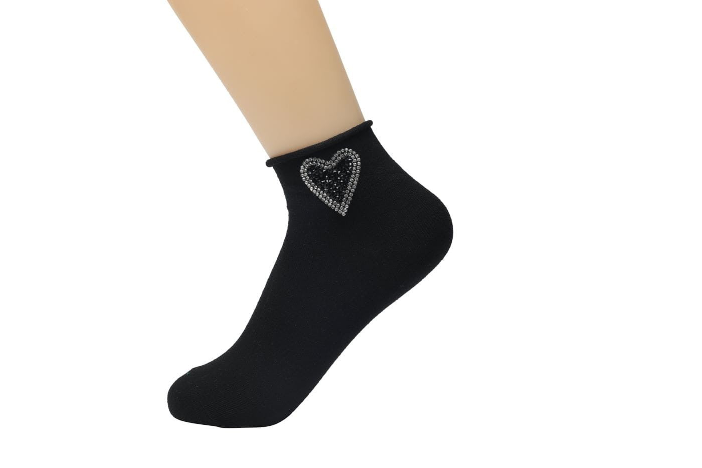 elegante Baumwollsocken mit Glitzer 36/41 für Frauen schwarz NEU