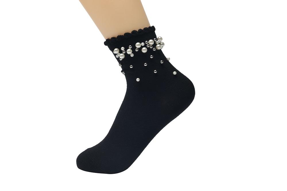 elegante Baumwollsocken mit Glitzer 30/35 für Mädchen schwarz NEU