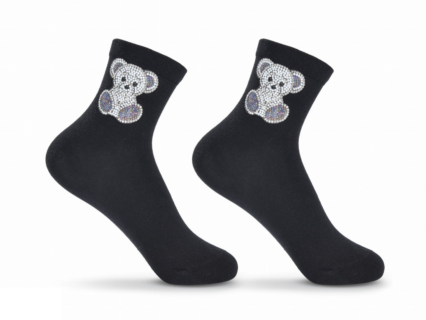 elegante Baumwollsocken mit Glitzer 30/35 für Mädchen schwarz NEU