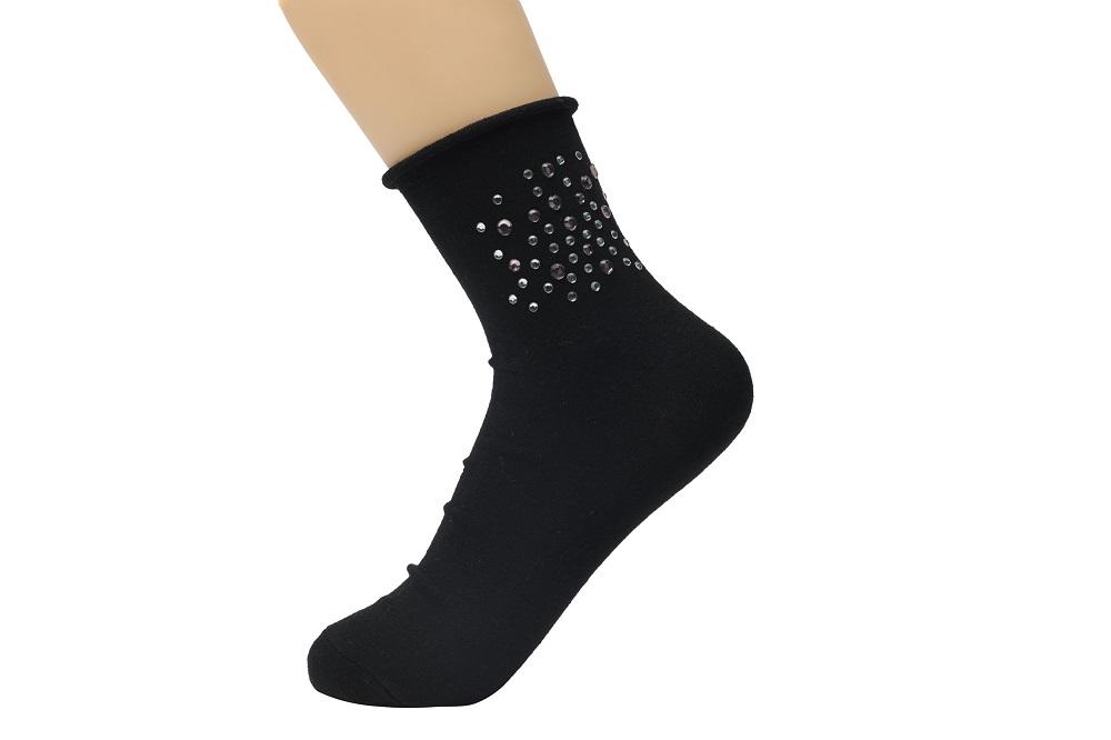 elegante Baumwollsocken mit Glitzer 30/35 für Mädchen schwarz NEU