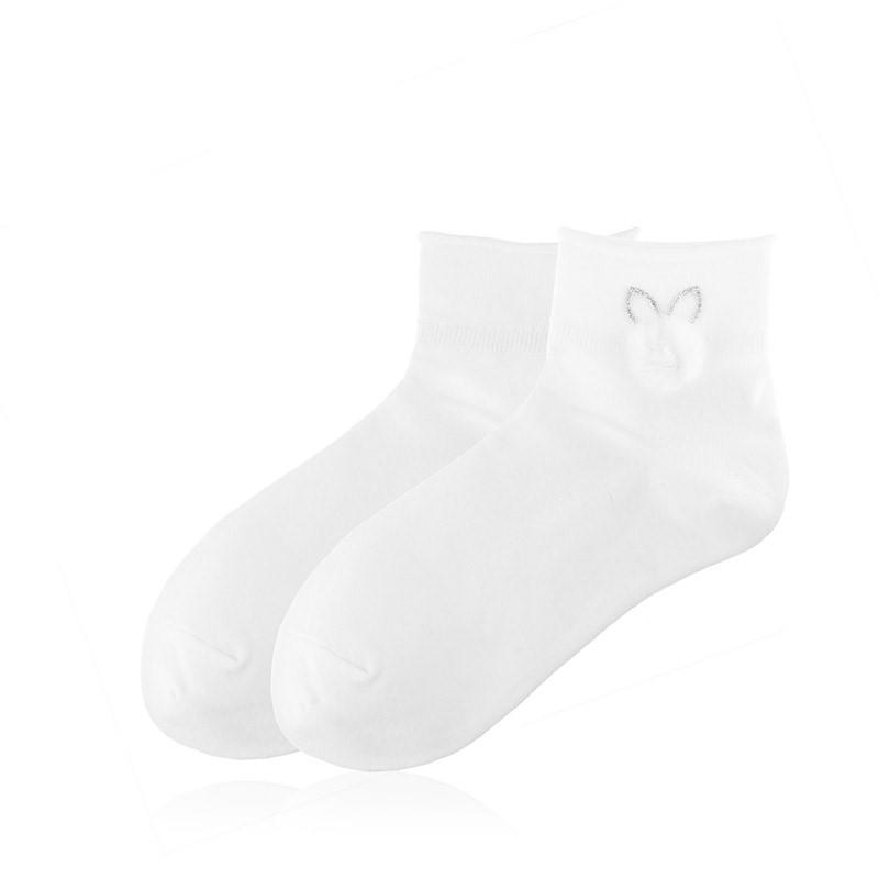 elegante Baumwollsocken mit Glitzer 36/41 für Frauen weiß NEU