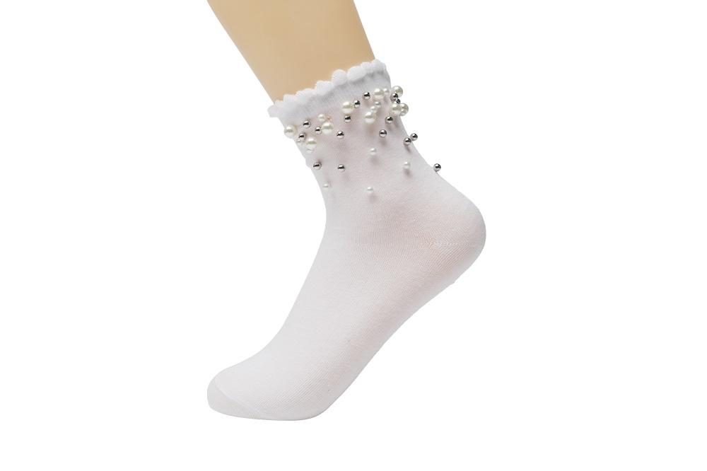 elegante Baumwollsocken mit Glitzer 30/35 für Mädchen weiß NEU