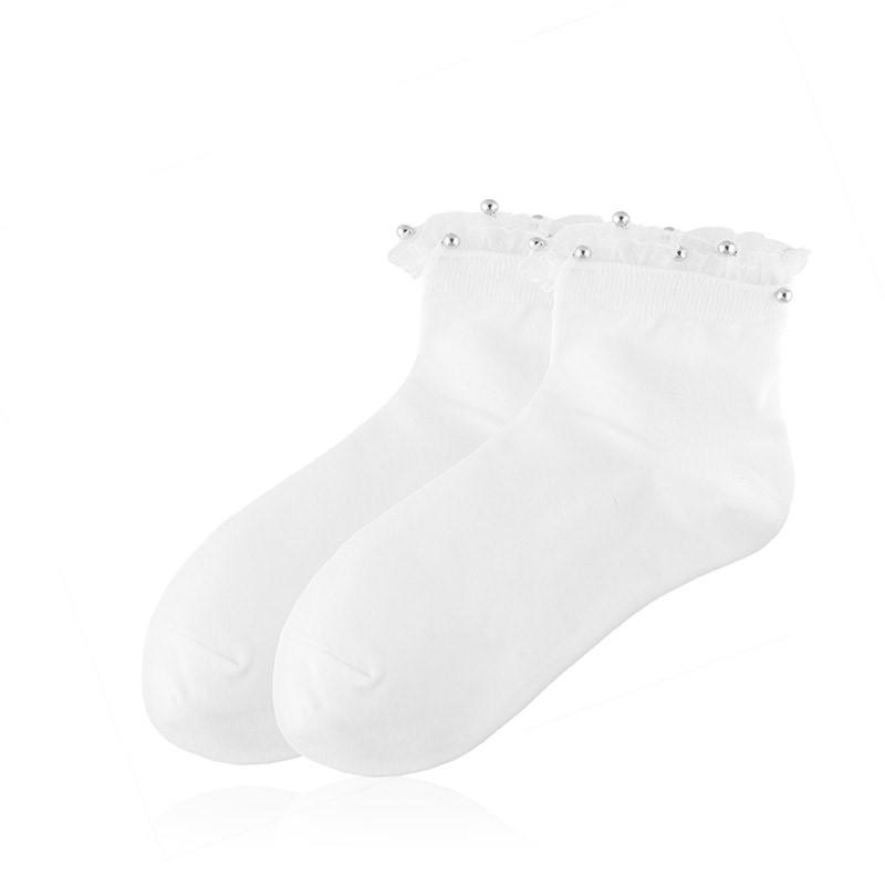 elegante Baumwollsocken mit Glitzer 36/41 für Frauen weiß NEU