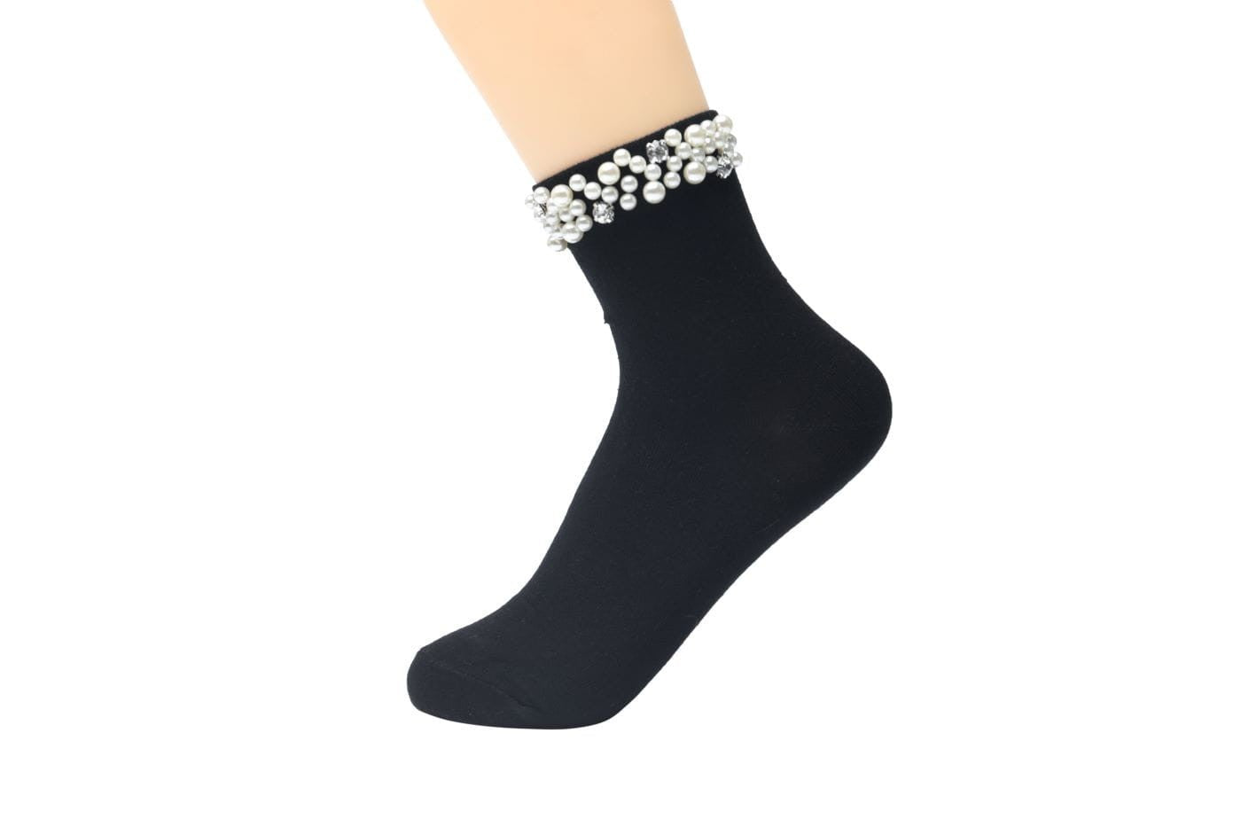 elegante Baumwollsocken mit Glitzer 36/41 für Frauen schwarz NEU