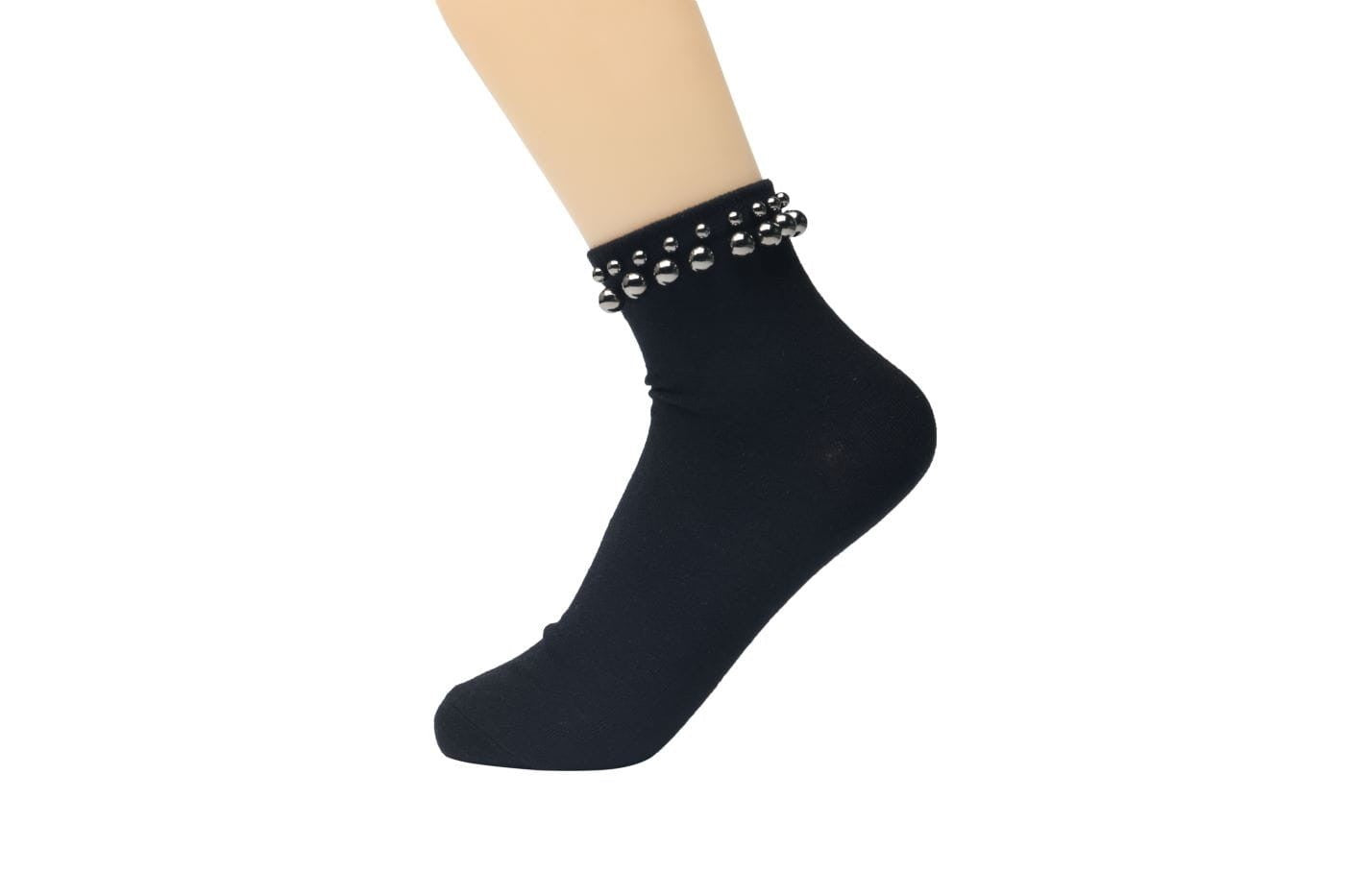 elegante Baumwollsocken mit Glitzer 36/41 für Frauen schwarz NEU